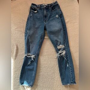 Abercrombie & Fitch Ripped The Mom High Rise Jeans